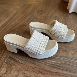 VINCE Margo Cord Platform Sandal Cream Size 8